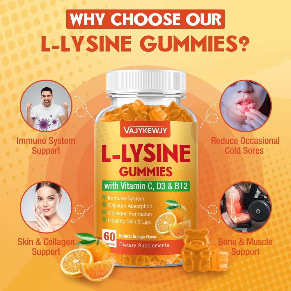 Boxed packaging design of VAJYKEWJY L-Lysine Gummies