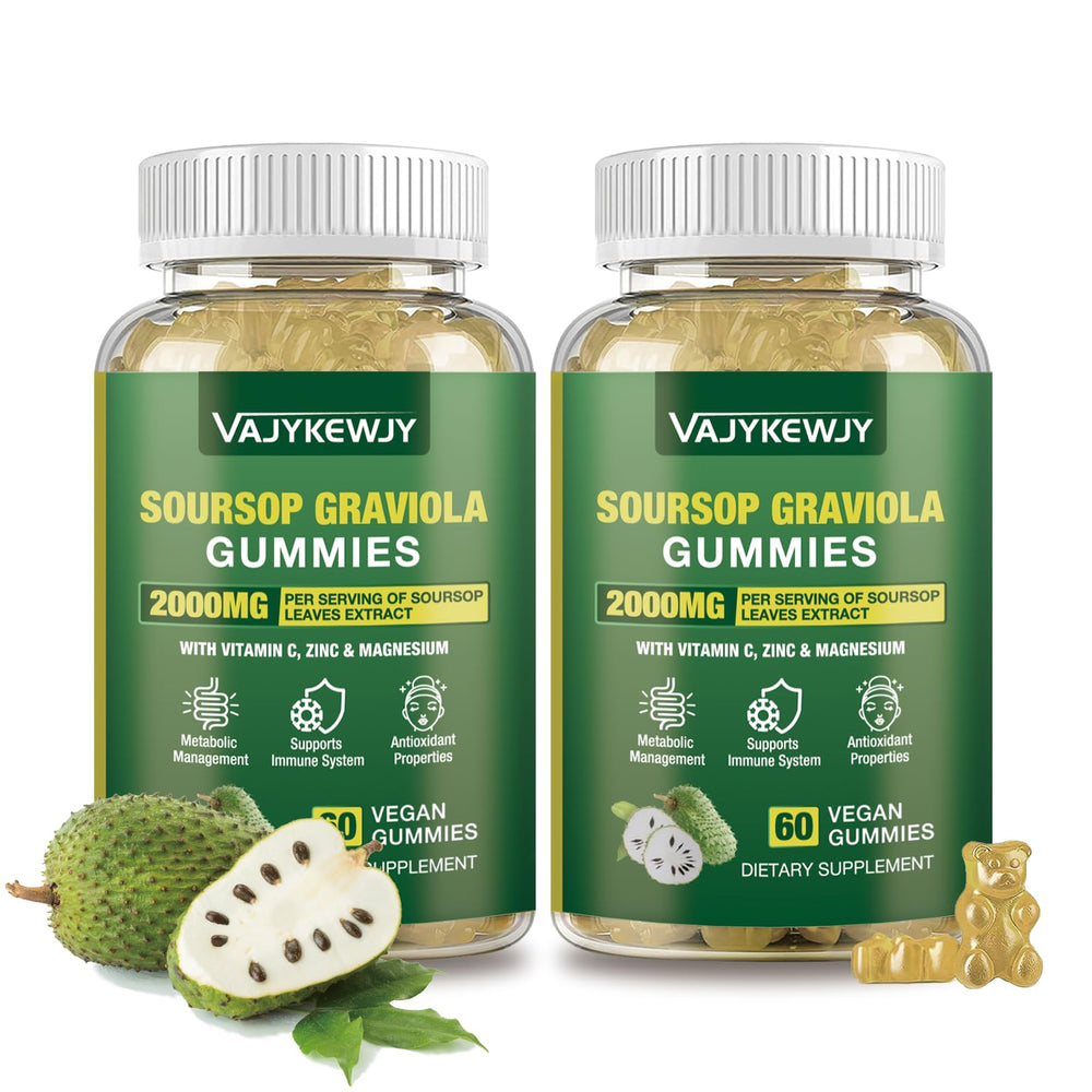 VAJYKEWJY Soursop Gummies bottle front view