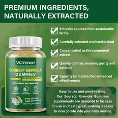 Soursop leaves and gummy texture close-up