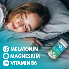 Close-up of Melatonin 3mg, Vitamin B6 and Magnesium ingredients label