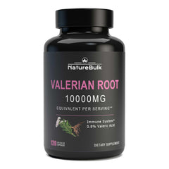 Front view of NatureBulk Valerian Root Capsules bottle
