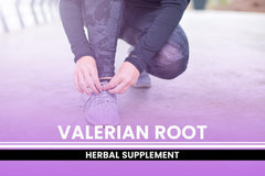 Amber bottle of valerian root capsules