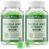 Two bottles of 2-pack Organic Valerian Root Gummies with Apple flavor on a clean background