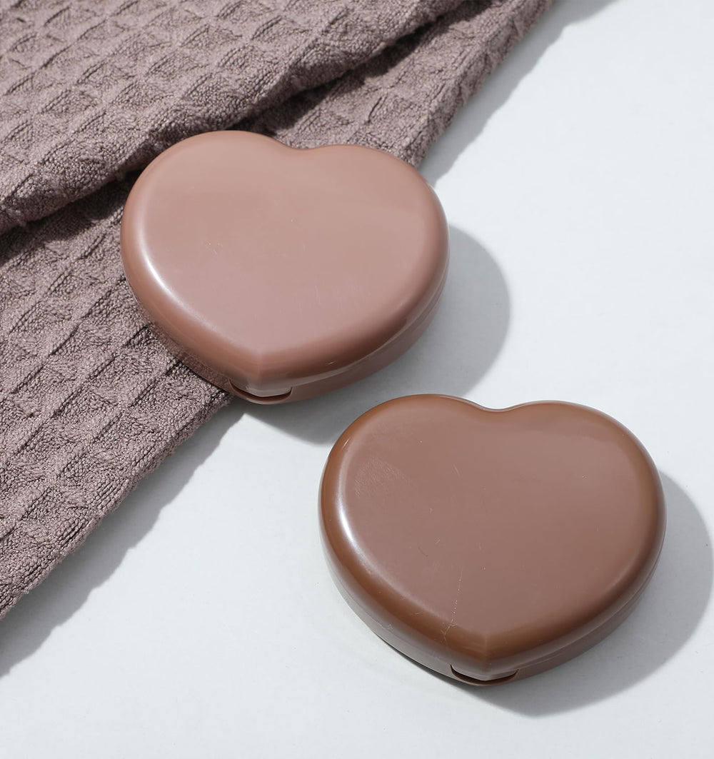 Travel-friendly heart-shaped lens case with compact, portable design