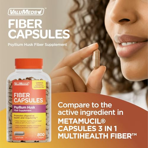 Easy-to-swallow psyllium husk capsules for daily fiber