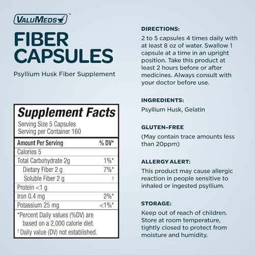 Sugar-free psyllium husk capsules for adults
