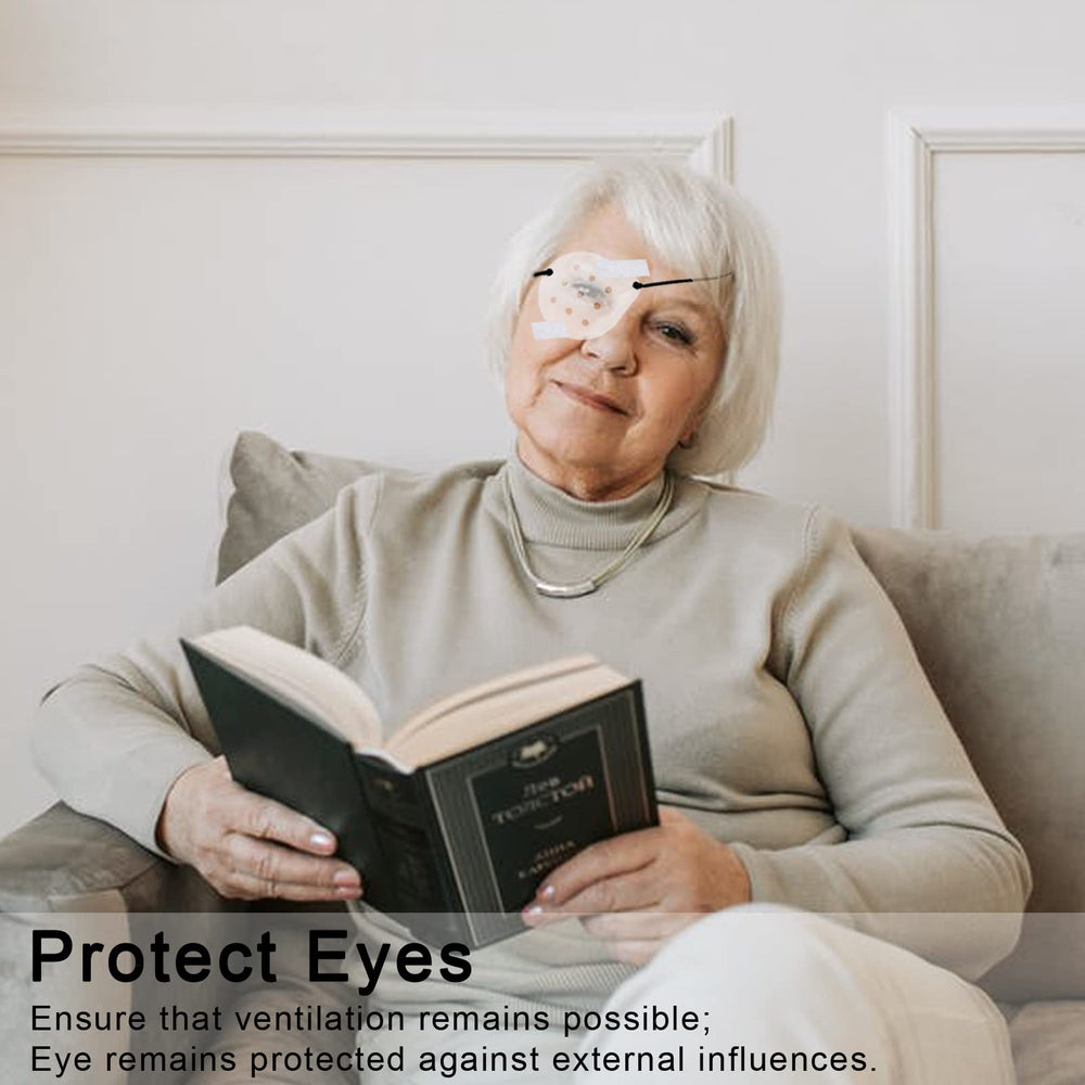 Easy-to-use eye shields with tearable tape and strap