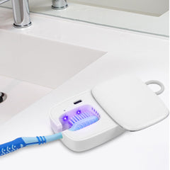Compact, stylish white travel toothbrush box for home and travel
