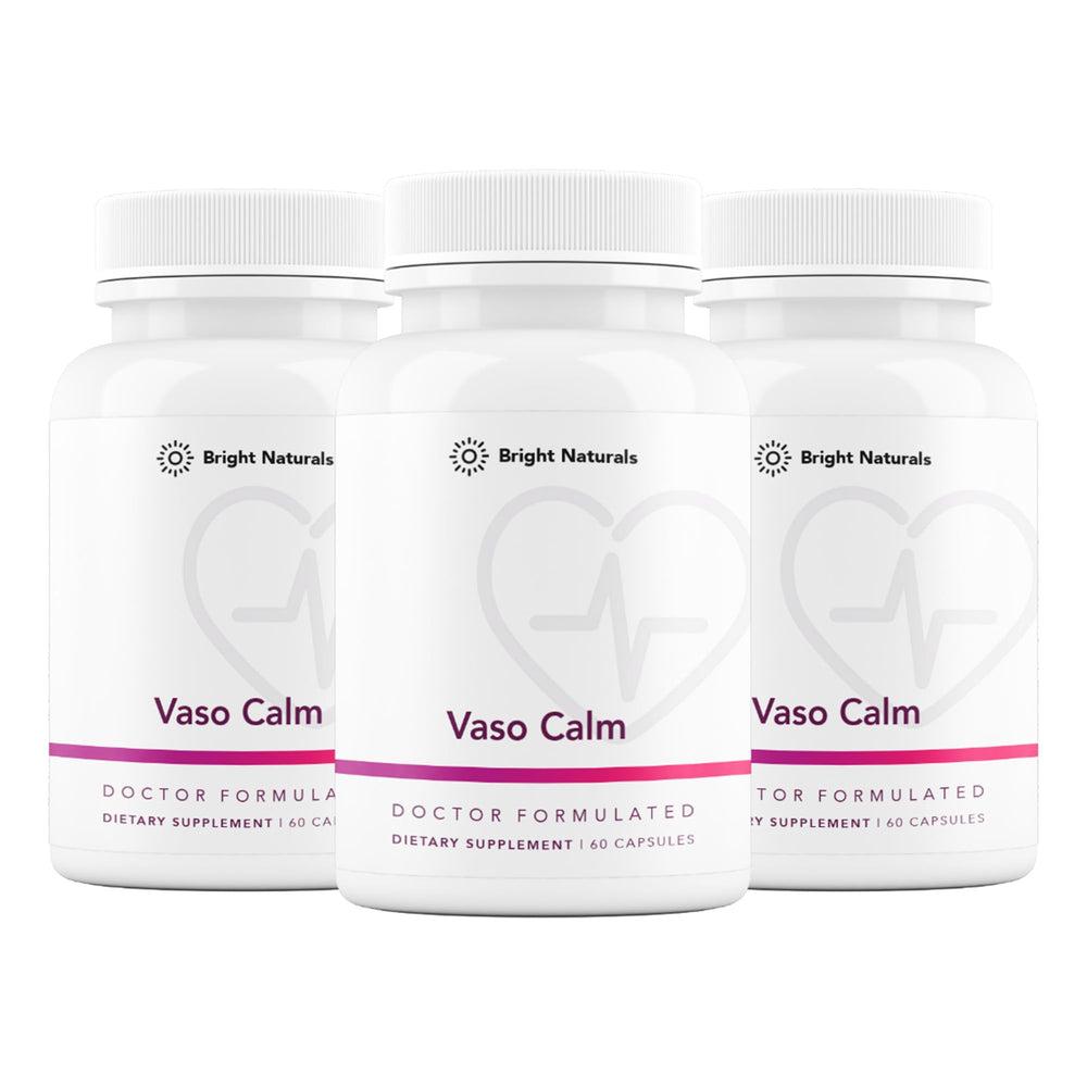 Bright Naturals Vaso Calm bottle on a clean white background