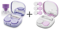 Front view of Vastsoon 2-piece contact lens case kit in purple and lavender