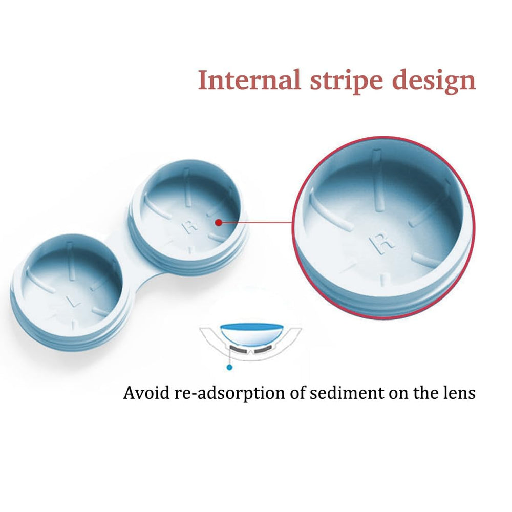 Blue contact lens case with sealing ring to prevent leakage