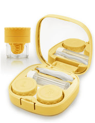 Vastsoon travel-sized contact lens case in yellow with mirror