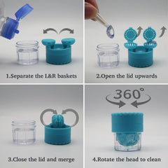 Labeled left and right compartments