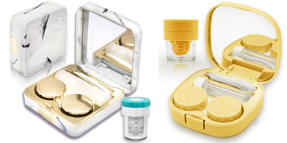 Vastsoon contact lens applicator with washer in gold and sugar yellow - front view