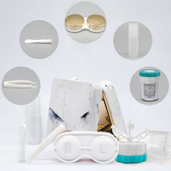 Vastsoon gold square contact lens case open showing compartments
