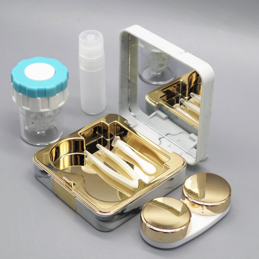 Vastsoon marble-design lens case in gold color