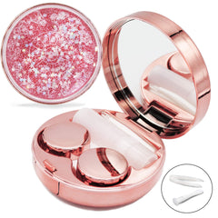 Front view of Vastsoon Rose Gold Contact Lens Case