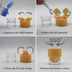 Travel kit mirror with lens case and components