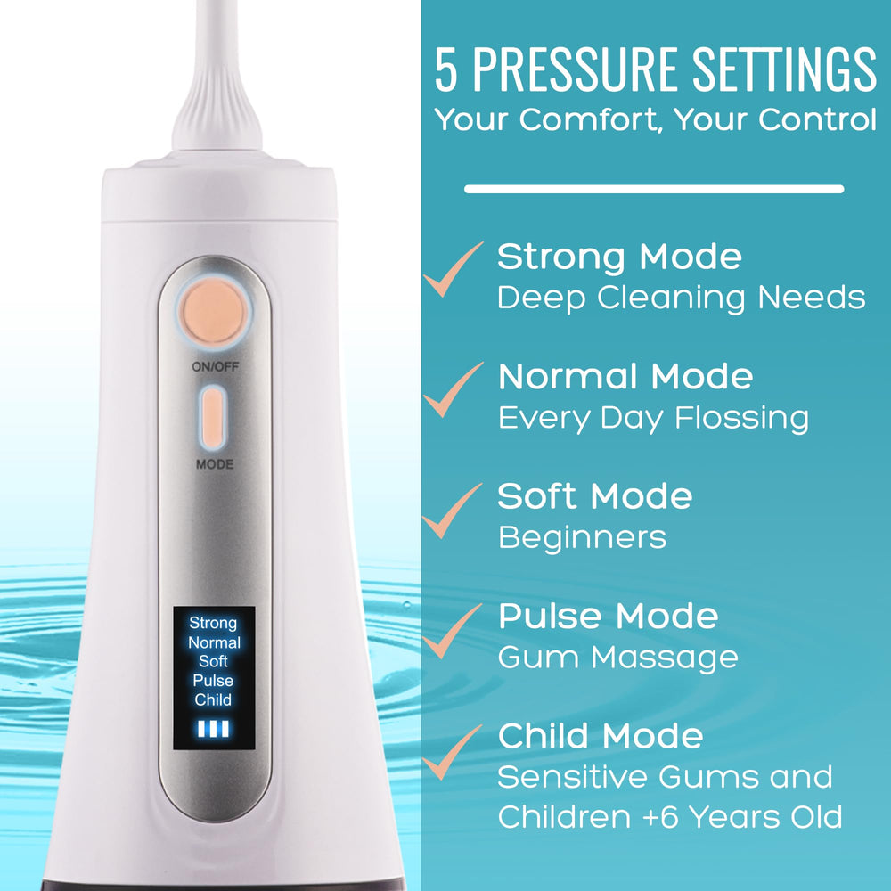 VAUGEN water flosser top view with rotating nozzle