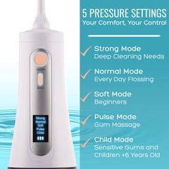 VAUGEN water flosser top view with rotating nozzle