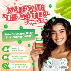 Apple-flavored Vazatisi ACV gummies on white background