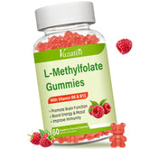 Bottle of Vazatisi L-Methylfolate 15 mg Gummies Raspberry flavor, 60 count
