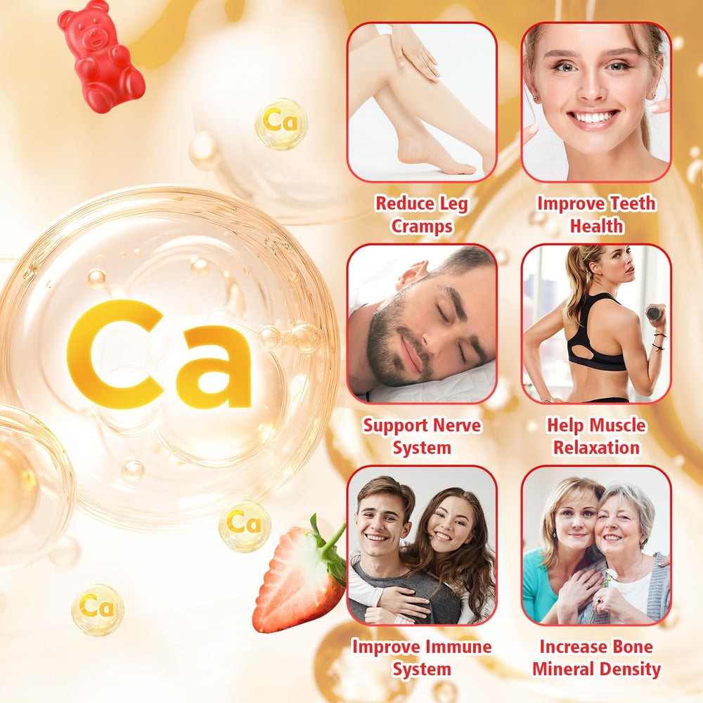 Calcium citrate gummies packaging showing 1200mg calcium