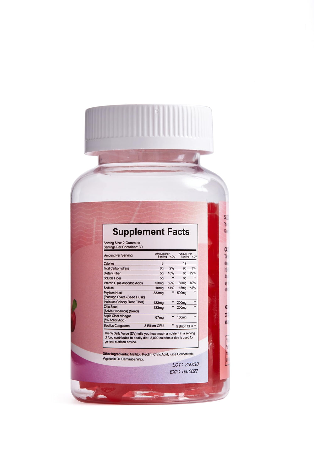 Gummies being taken daily with a glass of water