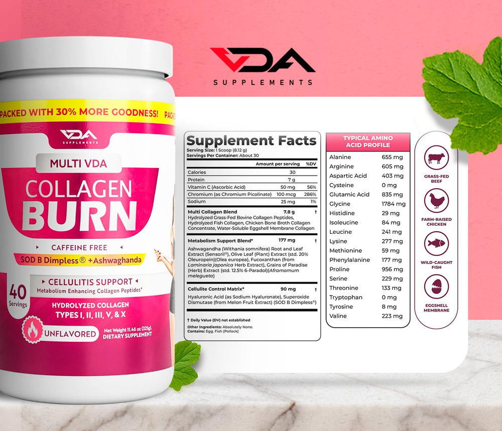 Caffeine-free, gluten-free, non-GMO, keto-friendly packaging