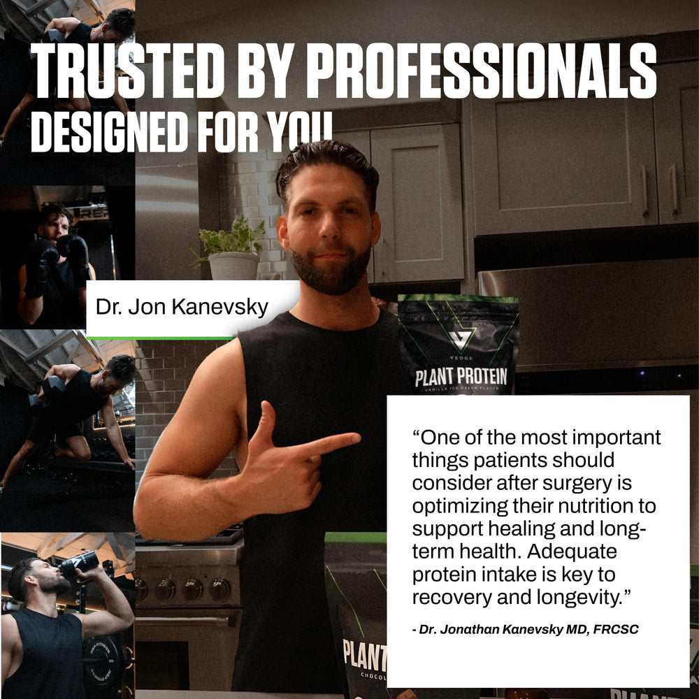 VEDGE cruelty-free logo with vegan protein storyline for ethical choices