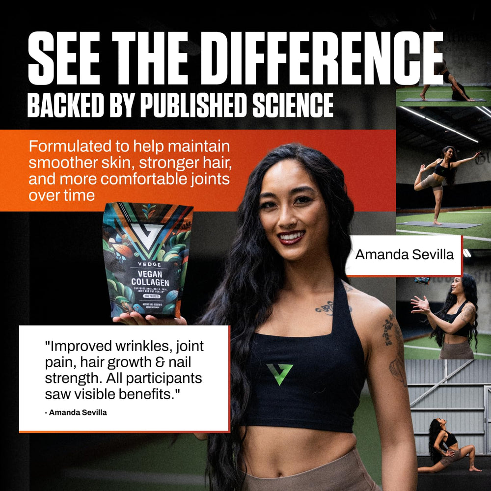 Made in USA vedge vegan collagen powder packaging