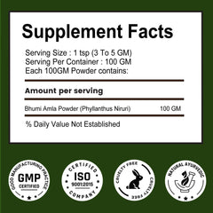Bhumi Amla powder 100Gm pack3 label