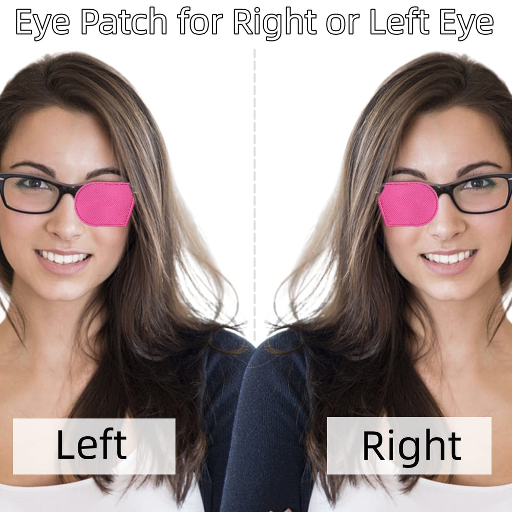 Pink eye patches large size (2.5 x 1.9 in) for glasses