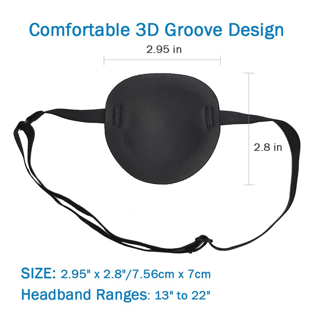 Men's style eye patches in black, gray and deep blue