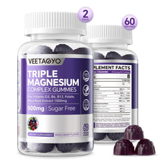 Front view of VEETAGYO Magnesium Gummies 120ct bottle
