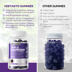 Retail store display featuring VEETAGYO Magnesium Gummies 120ct