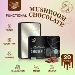 Close-up of Ashwagandha, Magnesium and Phosphatidylserine in the chocolate