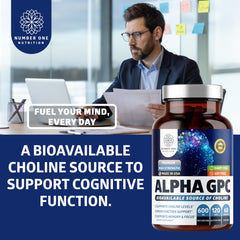 Vegan Alpha GPC 600mg capsules for cognitive support
