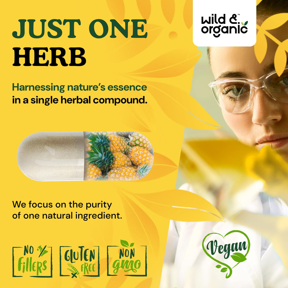 Vegan bromelain capsules with vegetable cellulose coating