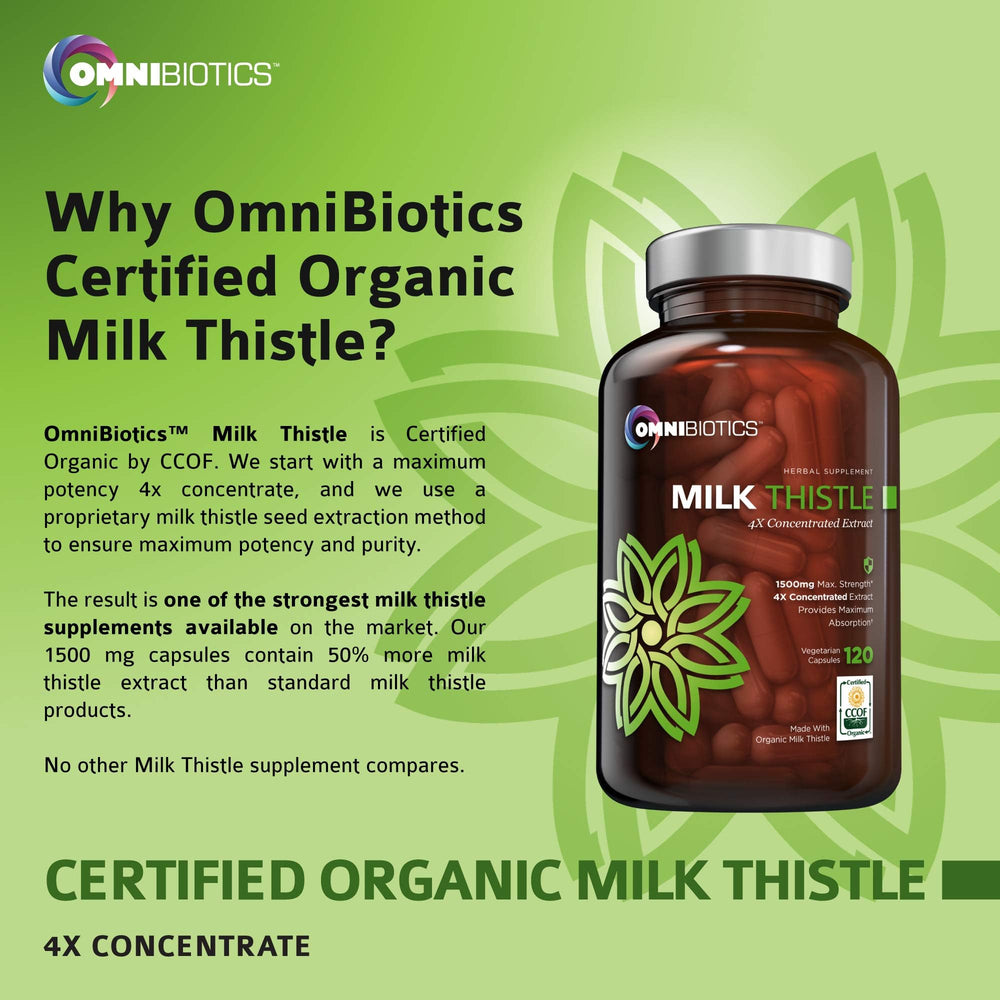 Vegan capsules of OmniBiotics Milk Thistle supplement