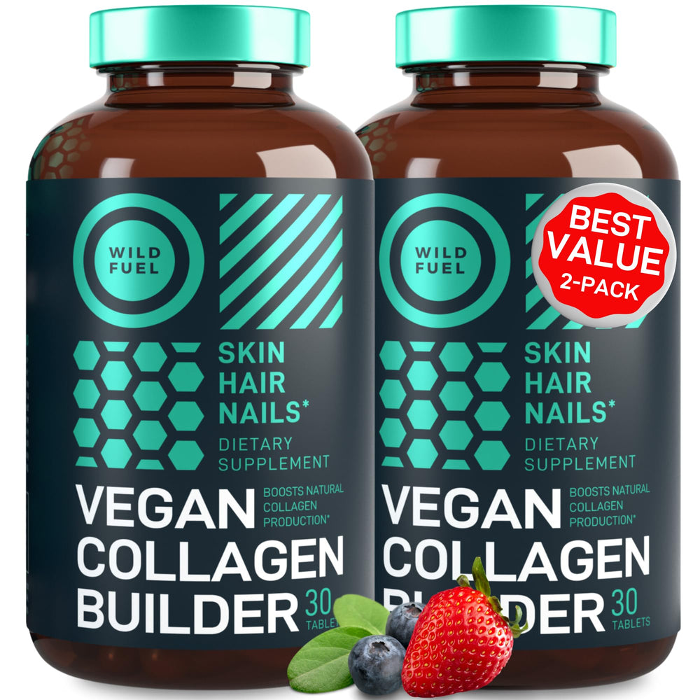 Vegan Collagen Booster Tablets bottle with 60 vegetarian capsules