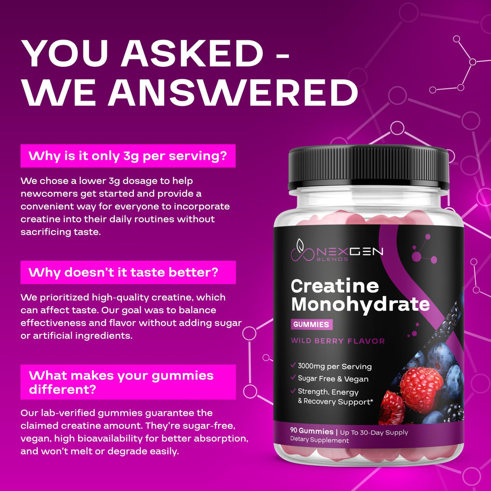 Vegan Creatine Gummies for women and men close-up