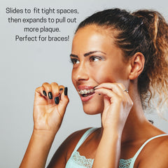 Vegan and cruelty-free label on dental floss packaging