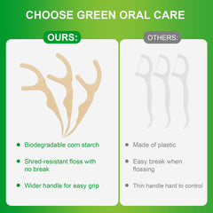 Vegan, eco-friendly dental floss picks for adults
