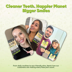 Vegan, eco-friendly dental floss picks for adults