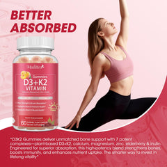 Packaging of vegan D3 K2 gummies with elderberry flavor