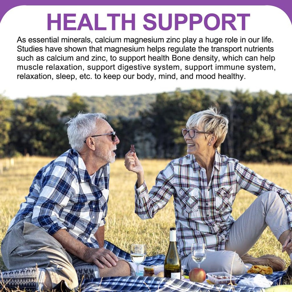 Vegan, gelatin-free calcium magnesium zinc gummies