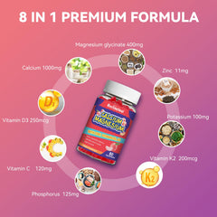 Vegan gluten-free calcium magnesium zinc gummies 120-count bottle