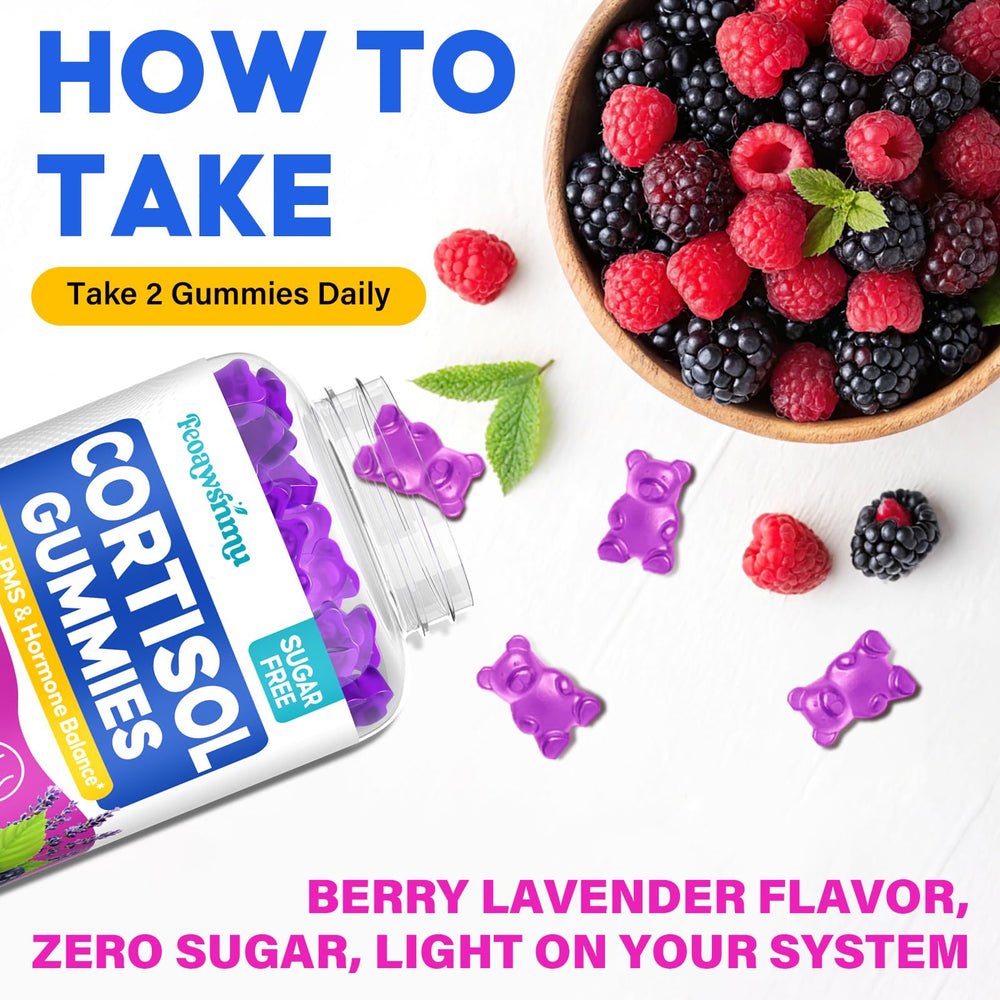 Gluten-free, dairy-free cortisol gummies for women's wellness