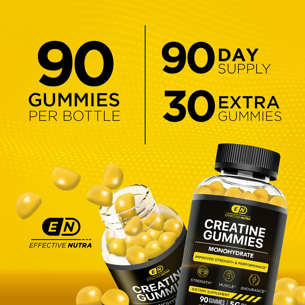 Vegan and gluten-free creatine gummies label